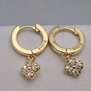 Gold-Tone Shamrock Lucky Huggie Earrings Lucky Clover Small